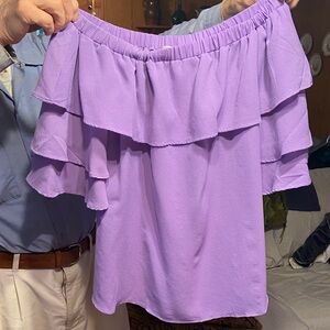 ANDREE BY UNIT Purple Off-Shoulder Top